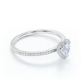 thumbnail image 4 of JeenMata Anillo de Compromiso de Moissanita en Forma de Corazón de 1 Quilate - Conjunto Nupcial - Anillo de Halo - Anillo de Promesa - Oro Blanco de 18 K sobre Plata, 4 of 6