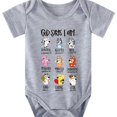 thumbnail image 1 of Infant Baby Girls Cute Animal Graphic Print Romper, Newborn Short Sleeve Round Neck Onesie Clothes, 1 of 5