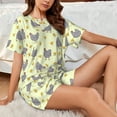 thumbnail image 4 of "Wukai Funny Chicken Women's Pajama Set - Short-Sleeve Top and Shorts with Elastic Waistband and Pockets for Loungewear, Yoga, and Casual Wear-3X-Large, 4 of 8