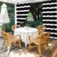 thumbnail image 3 of Black Striped Outdoor Curtains for Patio, Black and White Stripes Waterproof Outside Curtains Privacy Blackout Curtain for Porch Pergola Cabana, 2 Panel 54W x 84L Inch, 3 of 9