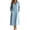 #19Light Blue, variant on MYAOYI Womens Half Zip Hooded Midi Dress Long Sleeve Loose Fit