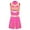 Hot Pink, variant on inhzoy Women's Cheerleading Uniforms Metallic Cheer Leader Pleated Leotard Dress Hot Pink S