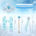 thumbnail image 6 of Jurebecia Princess Dress for Girls Birthday Party Blue Costume up Toddlers Kids Christmas Halloween Cosplay Clothes with Accessories 6T(5-6Years), 6 of 16