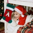 thumbnail image 2 of 18 Inches Monogram Christmas Stockings With Letters Large Soft Christmas Stockings Red Velvet With White Soft Plush Cuff For Christmas Xmas Tree Holiday Fireplace, 2 of 5