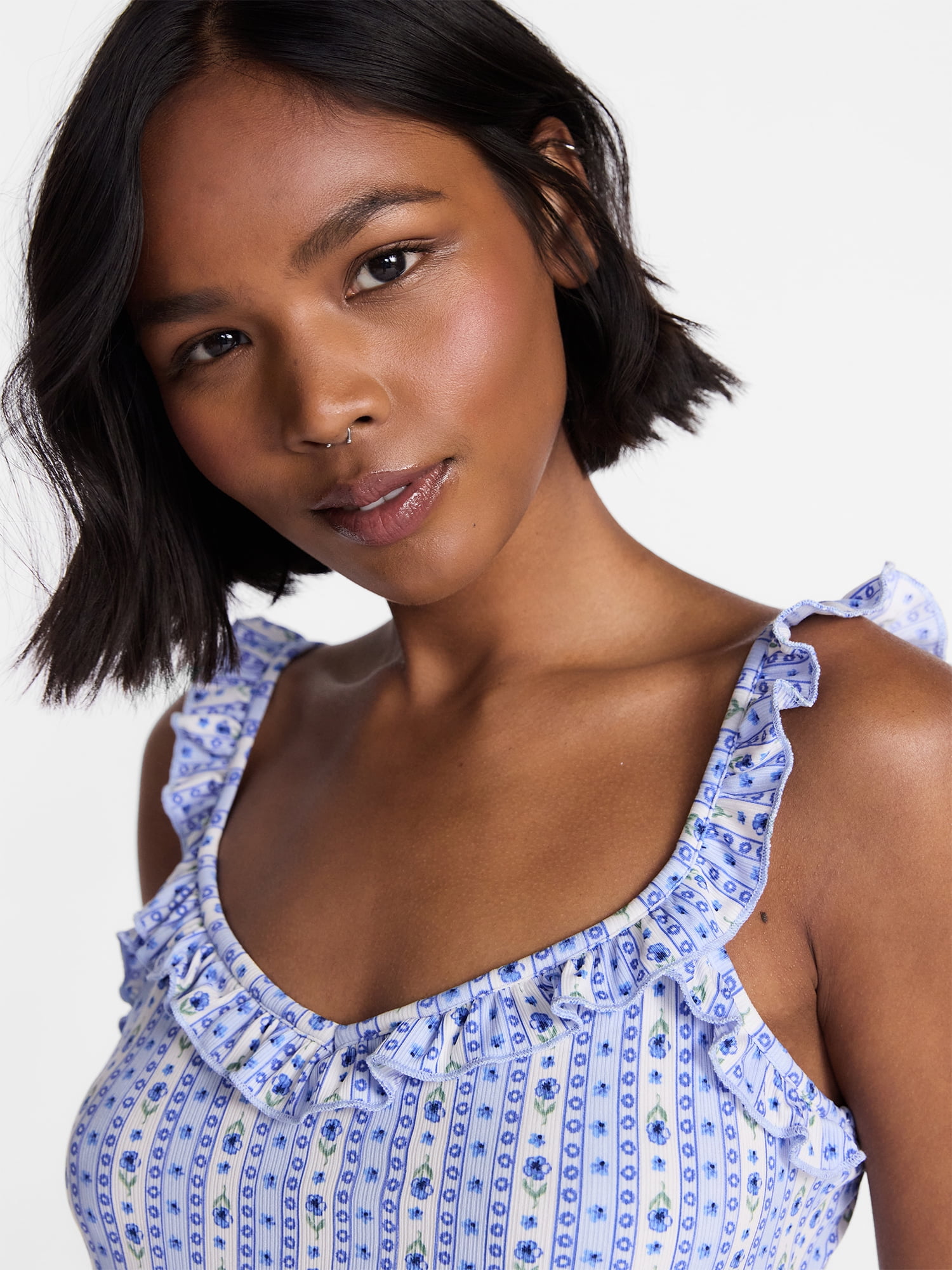 No Boundaries Ruffle Slip Dress, Women's XS-XXL