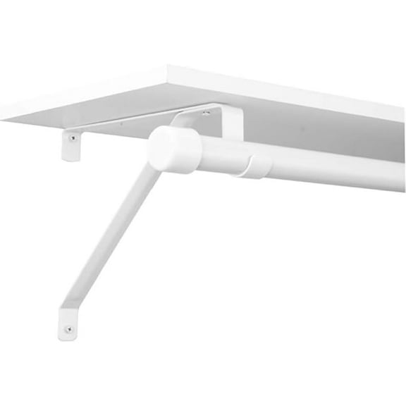 Hanging Rod with Melamine Shelf and Bracket, Choose Your Color and Size (White,