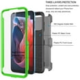 thumbnail image 4 of eBizWare Moto G Play 4G 2024 Case, with [Built-in Screen Protector] and Belt Clip Holster, Shockproof Heavy Duty Protective Kickstand Phone Case Cover for Motorola Moto G Play 4G 2024 - Black/Green, 4 of 9