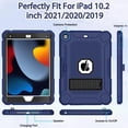 thumbnail image 4 of BMOUO Case for iPad 9th 8th 7th Generation (10.2 inch, 2021/2020/2019), Shockproof Protective iPad 10.2 Case with Built-in Stand/Pencil Holder, Navy Blue, 4 of 7