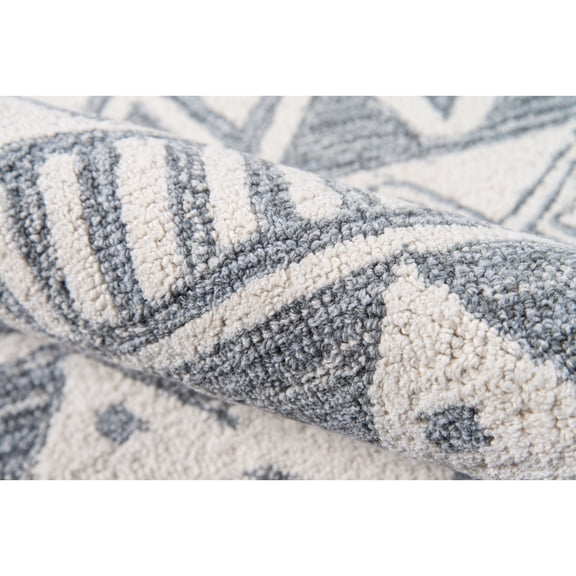 Momeni Mallorca Hand Hooked Wool Grey Area Rug 2' X 3'