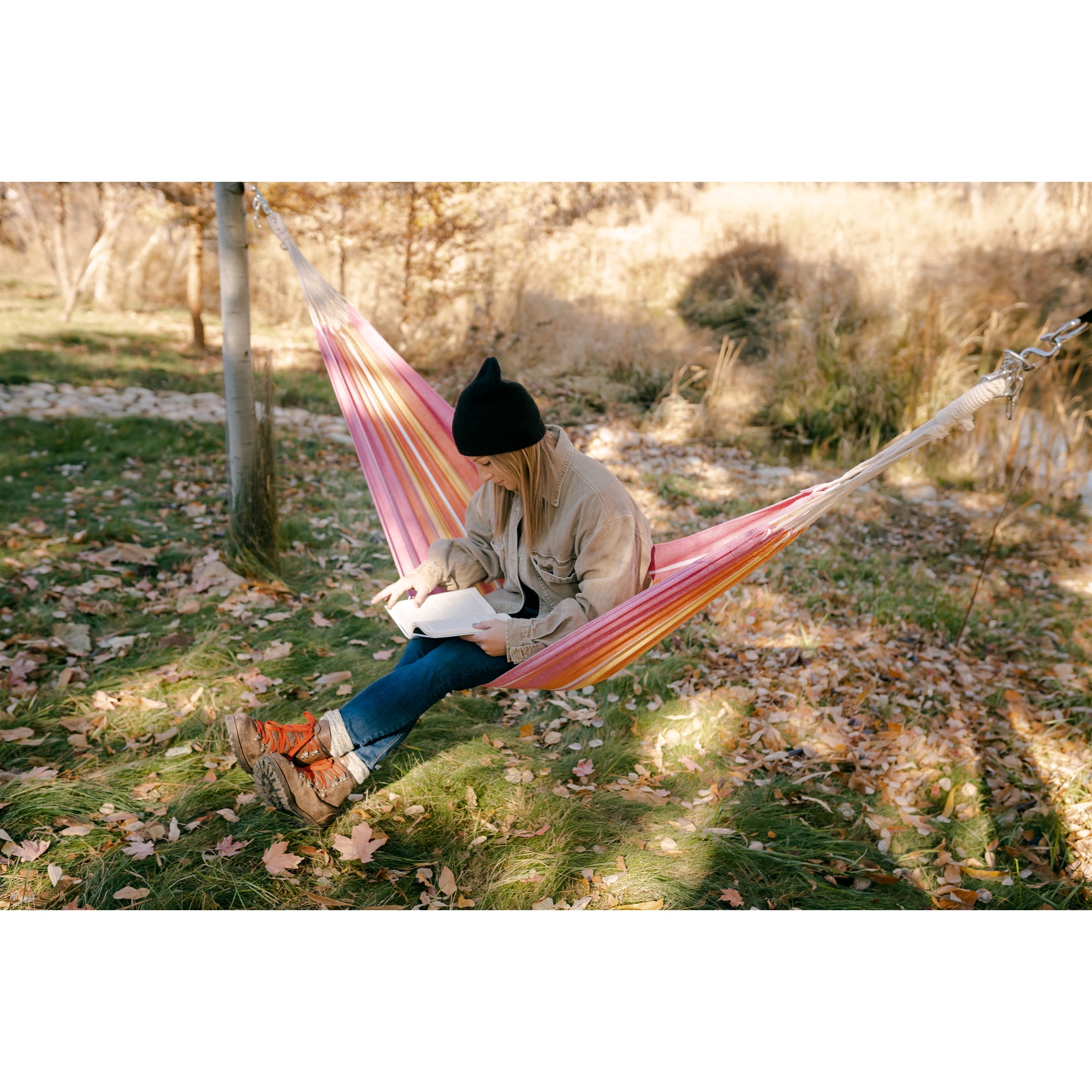 Stansport Cotton Blend Traveler Hammock - Coral