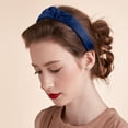 thumbnail image 3 of Unique Bargains Satin Knot Headband Hairband for Women 1.2 Inch Wide Navy Blue, 3 of 7