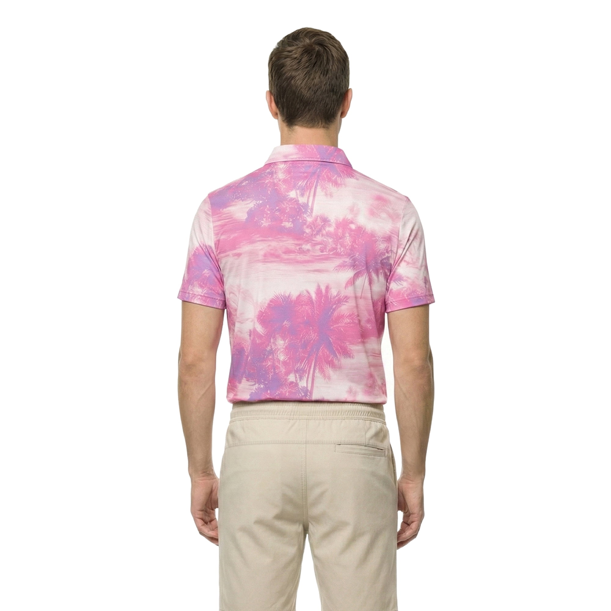 Birdie Bound Men's & Big & Tall Men's Vintage Honolulu Print Polo Top, Sizes XS to 4XLT