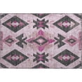 thumbnail image 2 of Addison Rugs Mayfield Premium Machine Washable Transitional Aztec Pink Rectangle Rug, 1'8" x 2'6", 2 of 6
