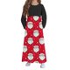 thumbnail image 4 of Vestido de manga larga con cuello redondo para niña, estampado navideño, manga larga, cuello redondo, bolsillos, falda larga informal para adultos, vestido de poliéster para niña., 4 of 5