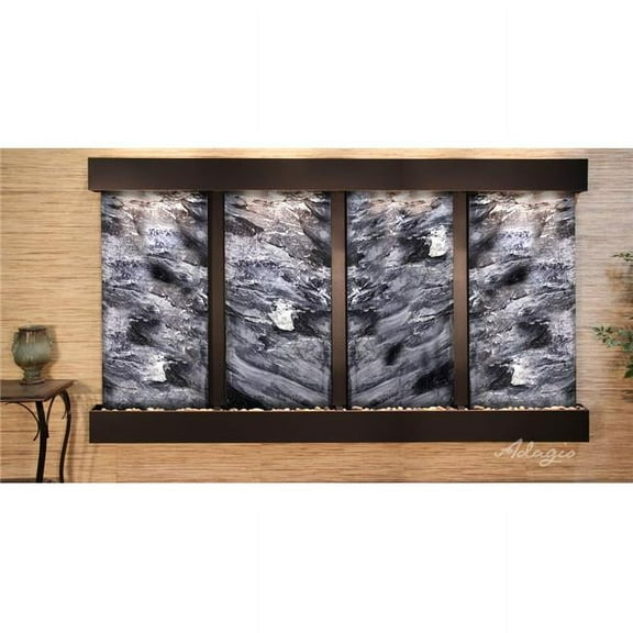 Adagio RFS1507 Regal Falls Square Blackened Copper Black Marble Wall Fountain