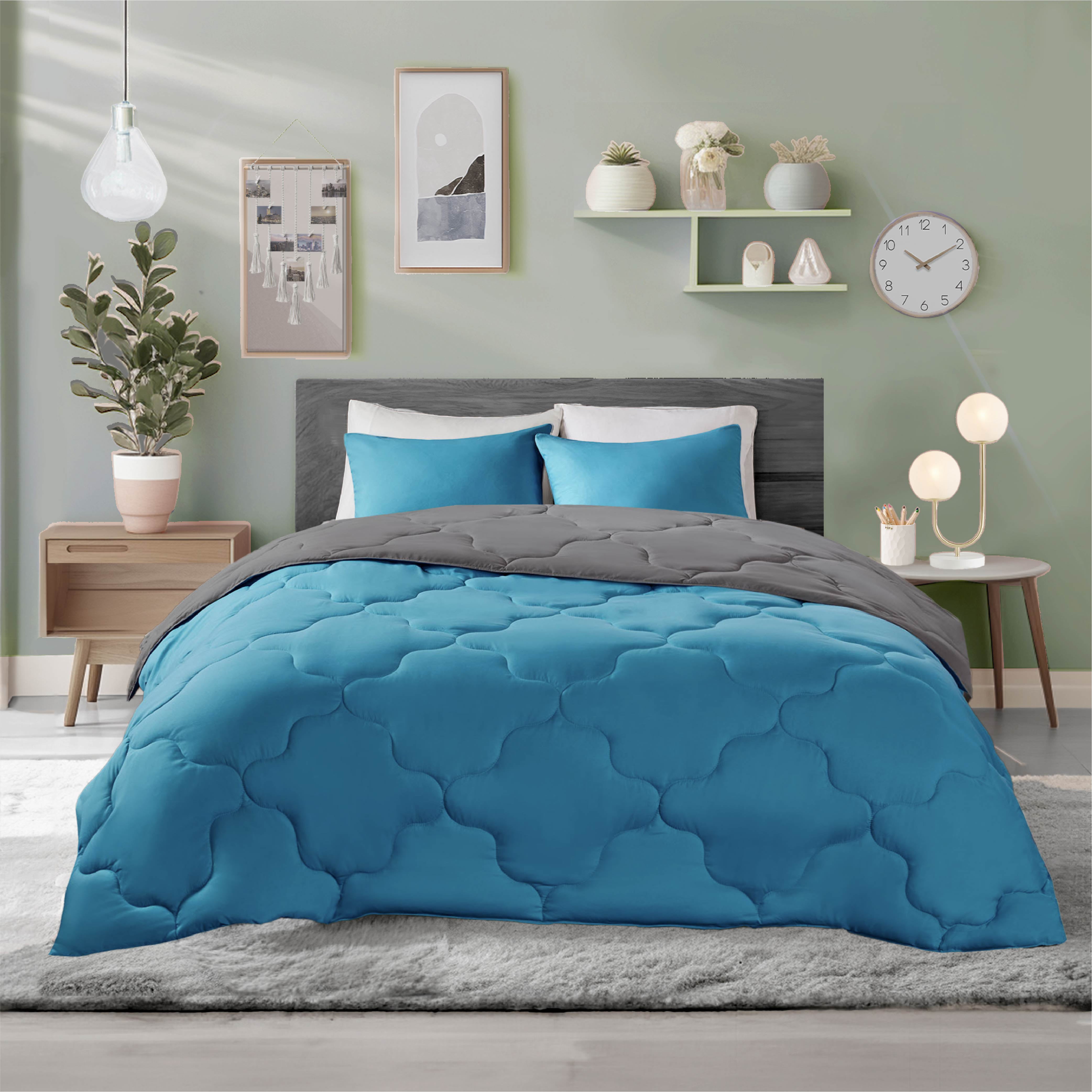 Comfort Spaces Microfiber 2Piece Reversible College Dorm Comforter