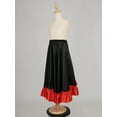 thumbnail image 4 of Zaldita Kids Girls Spanish Flamenco Bull Dance Skirt Ruffled Hem Big Swing Long Skirts Belly Black B 110, 4 of 7
