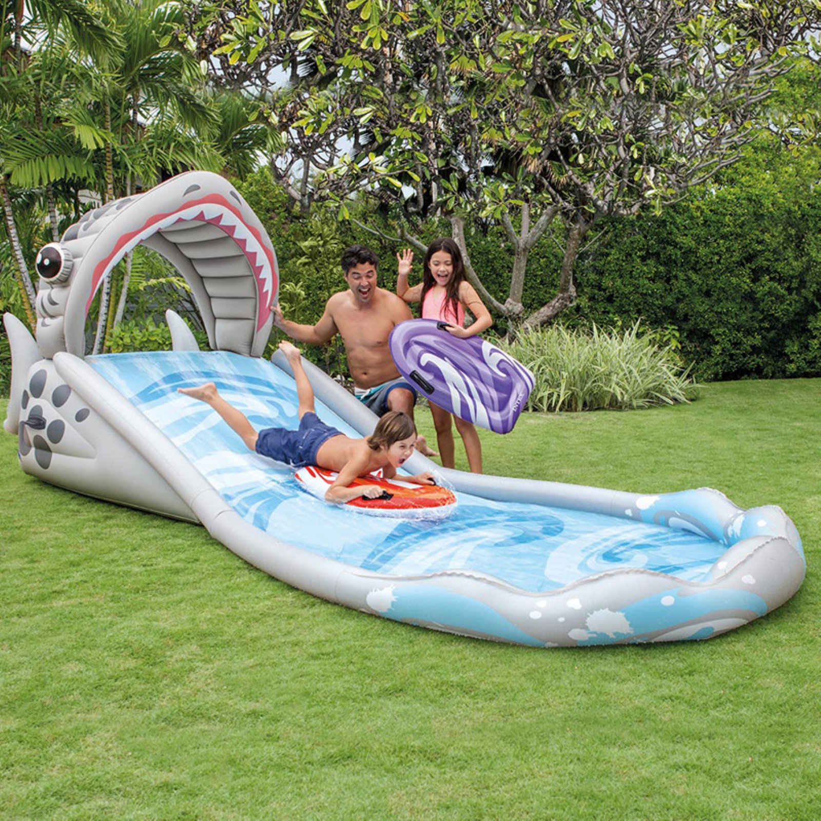 Intex Surf 'N Slide Inflatable Backyard Splash Water Slide w/ 2 Surf