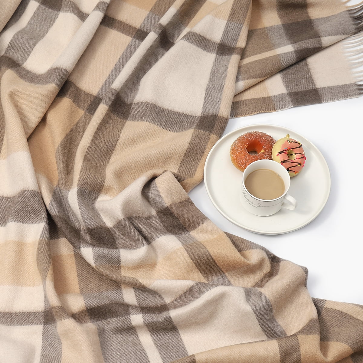 WAMSOFT Pure Wool Throw Blanket Knee Rug Warm Soft 83" x 55"for Couch Bed Camping throws blankets,1.5lb