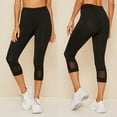 thumbnail image 2 of Babysbule Women's Pants Women Hollow out Splice Tight Fitness Leggings Yoga Cropped Pants Trousers, 2 of 9