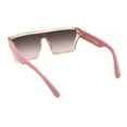 thumbnail image 4 of Womens Oversize Flat Top Shield Rectangle Hard Diva Sunglasses Clear Beige Pink - Pink Smoke, 4 of 4