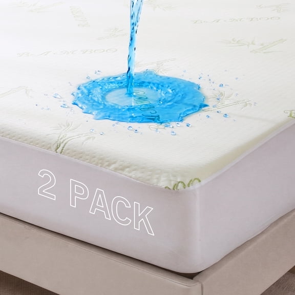 Sasttie 2 Pack 100% Waterproof Mattress Protector Full Size 3D Air Fabric Cooling Mattress Cover Bed Pad Smooth Ultra-Soft Breathable Noiseless Washable with 8''-21'' Deep Pocket