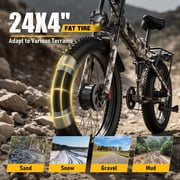 AMYET ARES AWD Electric Bike for Adults, Dual Motor 2000W Ebike, 52V 20Ah Battery, 24 x 4.0 Fat Tire, Folding Electric Mountain Bike, 34MPH, UL2849