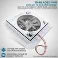 thumbnail image 3 of Hike Crew 11” White Manual RV Roof Vent Fan with 3 Speeds and LED Light, 3 of 7