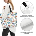 thumbnail image 3 of Bingfone Canvas Tote Bag for Women with Inner Pocket Aesthetic Cute Shopping Tote Bags Reusable Grocery Bags- Summer Stamp, 3 of 8