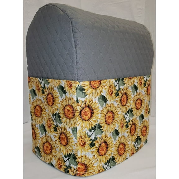 Quilted Harvest Sunflowers Cover Compatible with Kitchenaid Stand Mixer by Penny's Needful Things (Gray, All Lift Bowl Models)