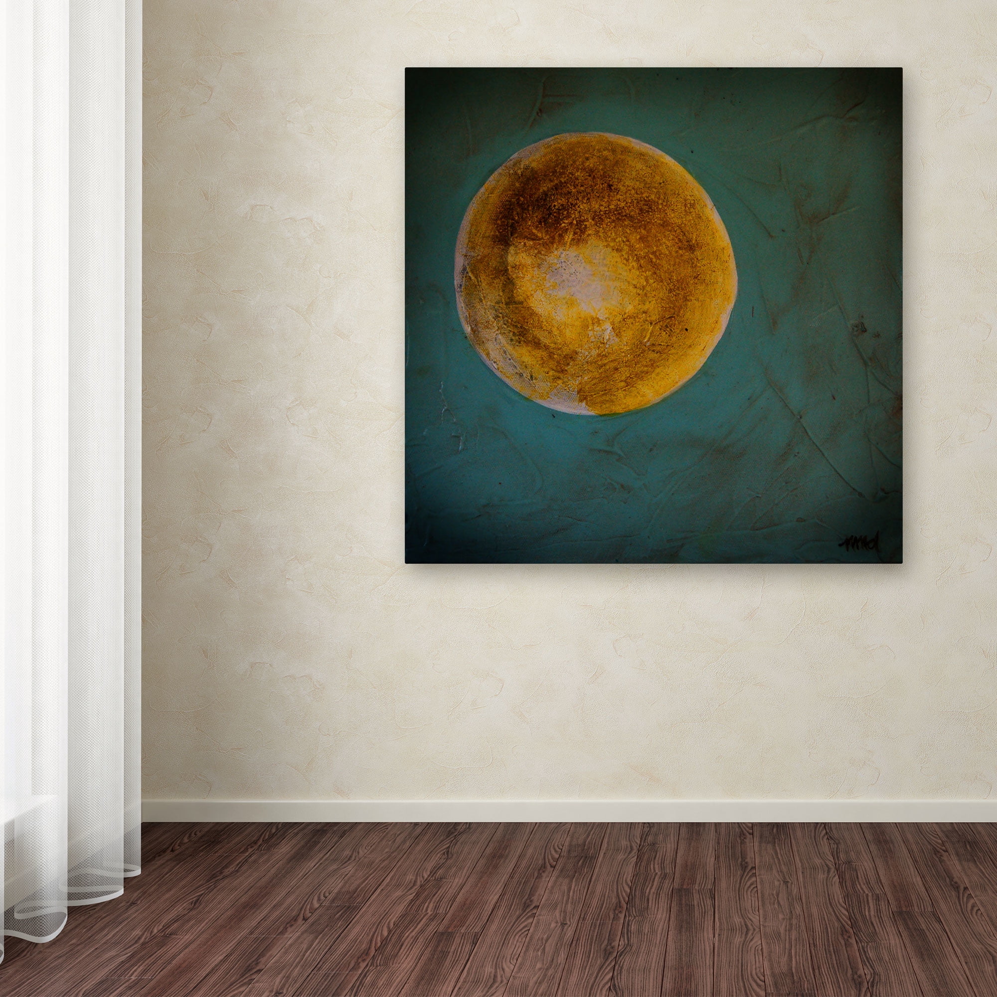Trademark Fine Art "Moon on Blue" Canvas Art by Nicole Dietz