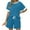 A-Light Blue, variant on Wyobmus Lounge Sets for Women 2 Piece Outfits Sweatsuits 2025 Summer Short Sleeve Loungewear Tracksuit Round Neck Color Blocked Casual Shorts Sets A-Navy