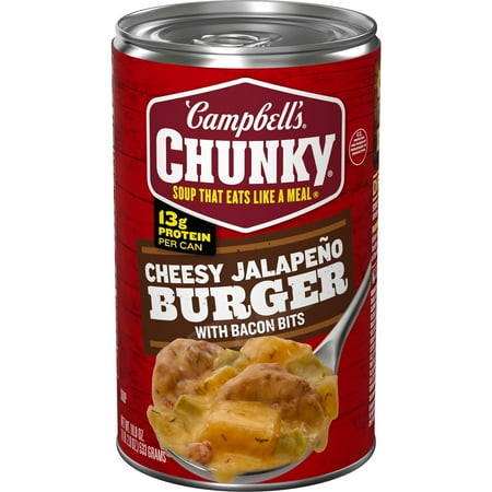 Campbell s Chunky Cheesy Jalapeno Burger with Bacon Bits Soup  18.8 oz Can