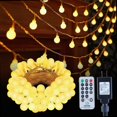 thumbnail image 4 of PEACNNG Dailyart Globe String Lights 200Led 75FT Waterproof Fairy Lights Plug in 8 Modes with Remote Control Brightness Adjustable Timing String Lights Indoor Outdoor Fairy Lights for Bed, 4 of 5