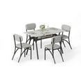 thumbnail image 7 of Modern Dining Table Set for 4 with Boucle Chairs, Rectangular Kitchen Table Featuring Storage Shelf and Marble Top, Beige Space Saving Furniture for Small Homes, 7 of 7