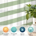 thumbnail image 5 of Geometric Sage Sheer Curtains 63 Inch Long 2 Panels, Green Stripes Light Filtering Semi Sheer Drapes Grommet Voile Window Curtain for Living Bedroom W42 x L63, 5 of 9