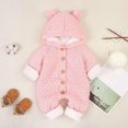 thumbnail image 3 of Baby Girl Clothes Children's Winter Plush Jumpsuit Warm Long Sleeve Knitted Rompers Cute Button Up Sweat Jumpers, 3 of 4