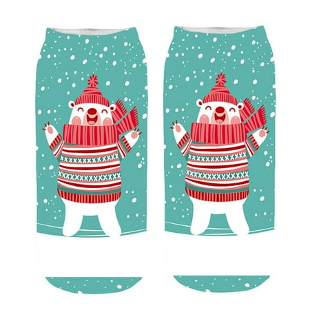

6 pairs * Women s 3D Cartoon Funny Christmas Crazy Cute Amazing Novelty Print Ankle Socks socks womens