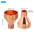 thumbnail image 2 of Uxcell 1 3/8" to 1/2" ID Copper Reducer, 2pcs Copper Reducing Coupling Pressure Fitting Pipe Tube Connector Adapter, 2 of 5