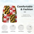 thumbnail image 3 of Men's 2 in 1 Swim Trunks with Compression Liner Maryland Flag Quick Dry Beach Shorts, 3 of 6