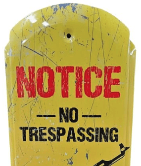 Wall Thermometer Hanging Metal ~22 Gauge Metal Lithograph Print Measures 5" x 17" Indoors or Outdoors ~NOTICE No Trespassing