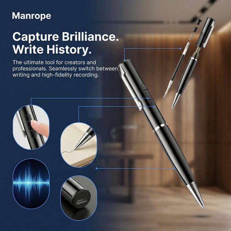 128GB Digital Voice Recorder - AI Voice Activated Audio Recorder with Noise Reduction, Portable Recording Device for Meetings, Lectures and Interviews,