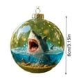 thumbnail image 4 of Shark Christmas Ornament,Shark Christmas Tree Decorations,Marine Life Glass Decorations, Handcrafted Animal Ornament, Sparkling Crystal Ball for Christmas Tree Decorations for Holiday Decors Seasonal, 4 of 4