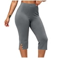 thumbnail image 6 of BUIGTTKLOP Plus Size Capri Leggings for Women High Waisted Yoga Capris Side Split Stretchy Pull on Cropped Workout Pants, 6 of 6