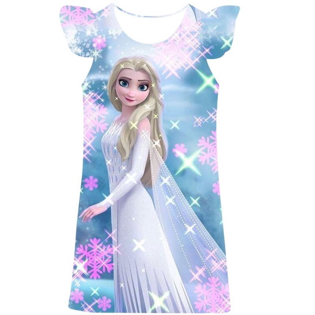 Disfraz de dibujos animados para niñas, vestido de Frozen de Disney, vestido de princesa de verano para niños, ropa de fiesta de cumpleaños para niños, 10T Gao Jinjia LED