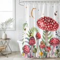 thumbnail image 6 of Polyester Fabric Mushroom Shower Curtain, Butterfly Eucalyptus Leaf Butterfly Plant Waterproof Bathtub Curtain Bathroom Decor Set with Hooks 72 x 84 Inches, 6 of 6