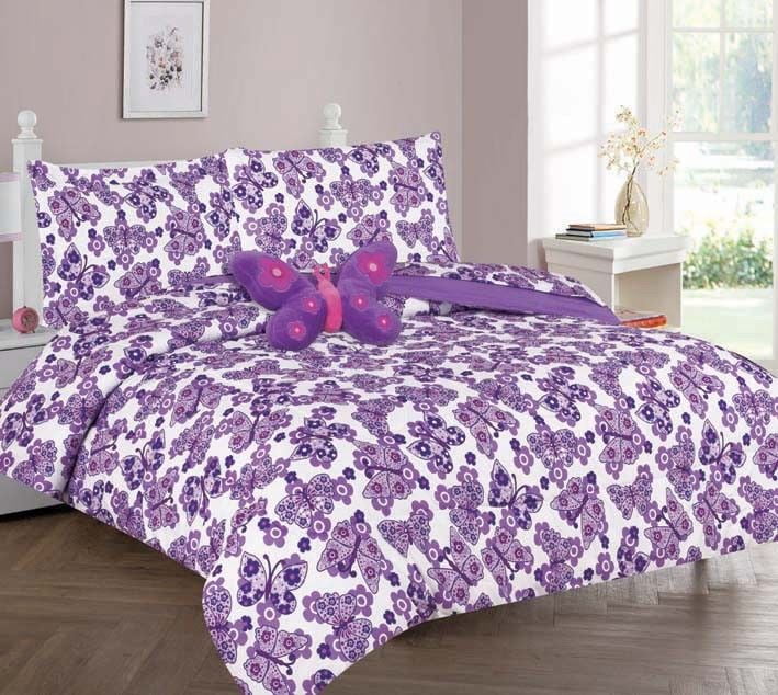 purple butterfly bedding