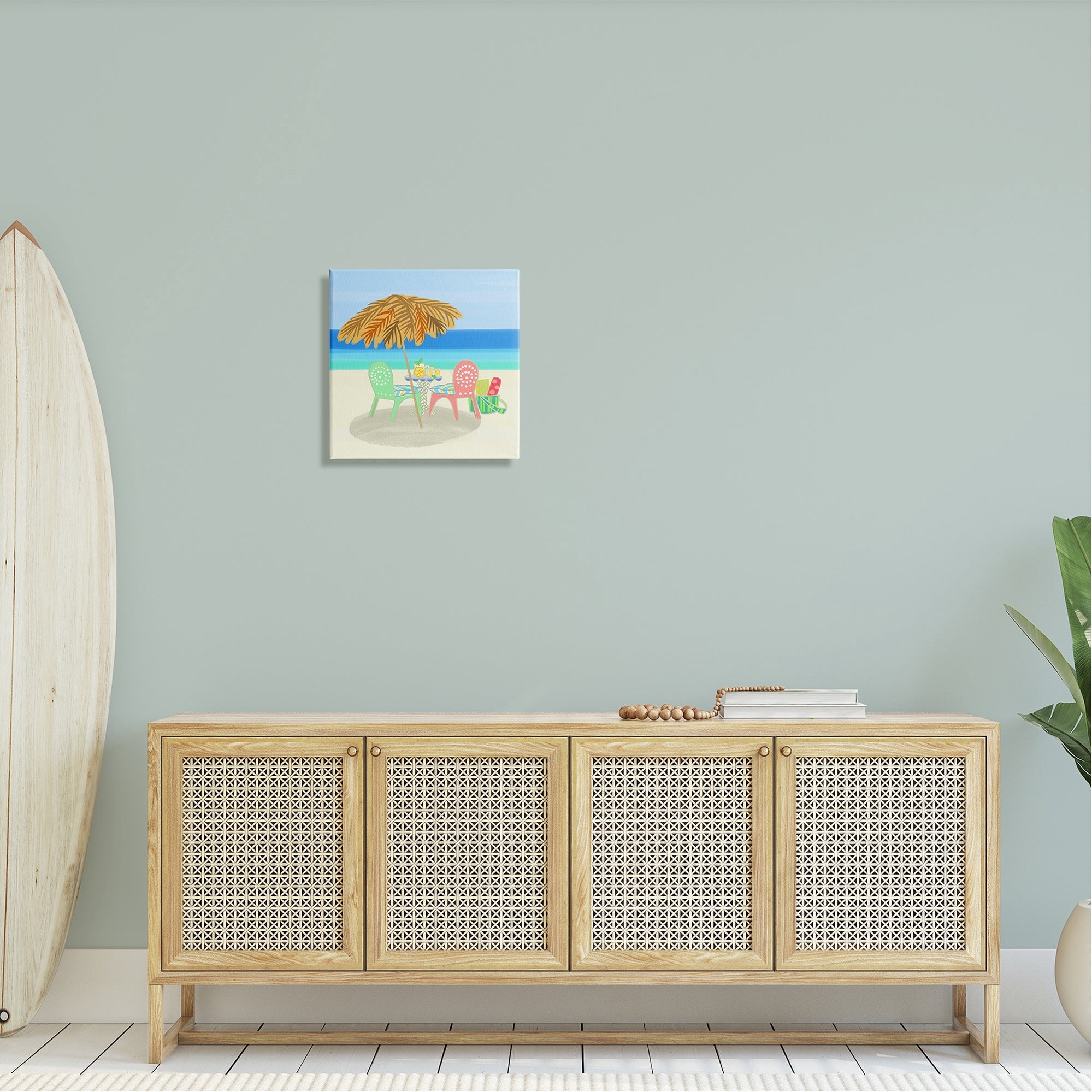 Stupell Industries Relaxing Summer Beach Scene Coastal Vacation Shoreline Graphic Art Gallery Wrapped Canvas Print Wall Art, Design by unknown
