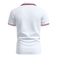 thumbnail image 4 of Polo Shirts for Men Usa Flag Print V Neck Lapel Collar Short Sleeve Tshirts Independence Day Patriotic Star Relaxed Fit Daily Wear T-Shirt, L, #01 White, 4 of 4