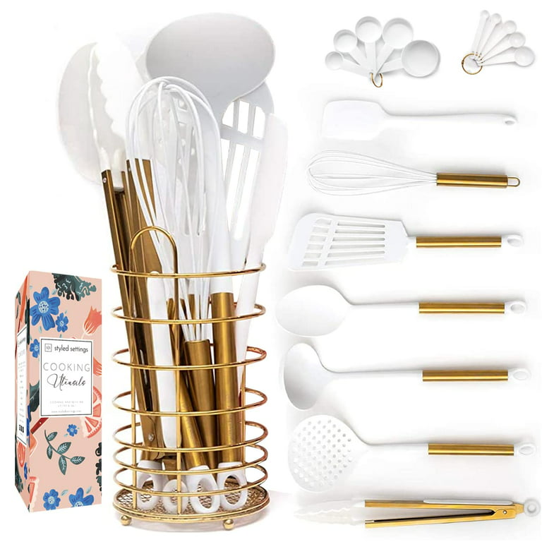Styled Settings Gold Stainless Steel Measuring Cups and Spoons Set